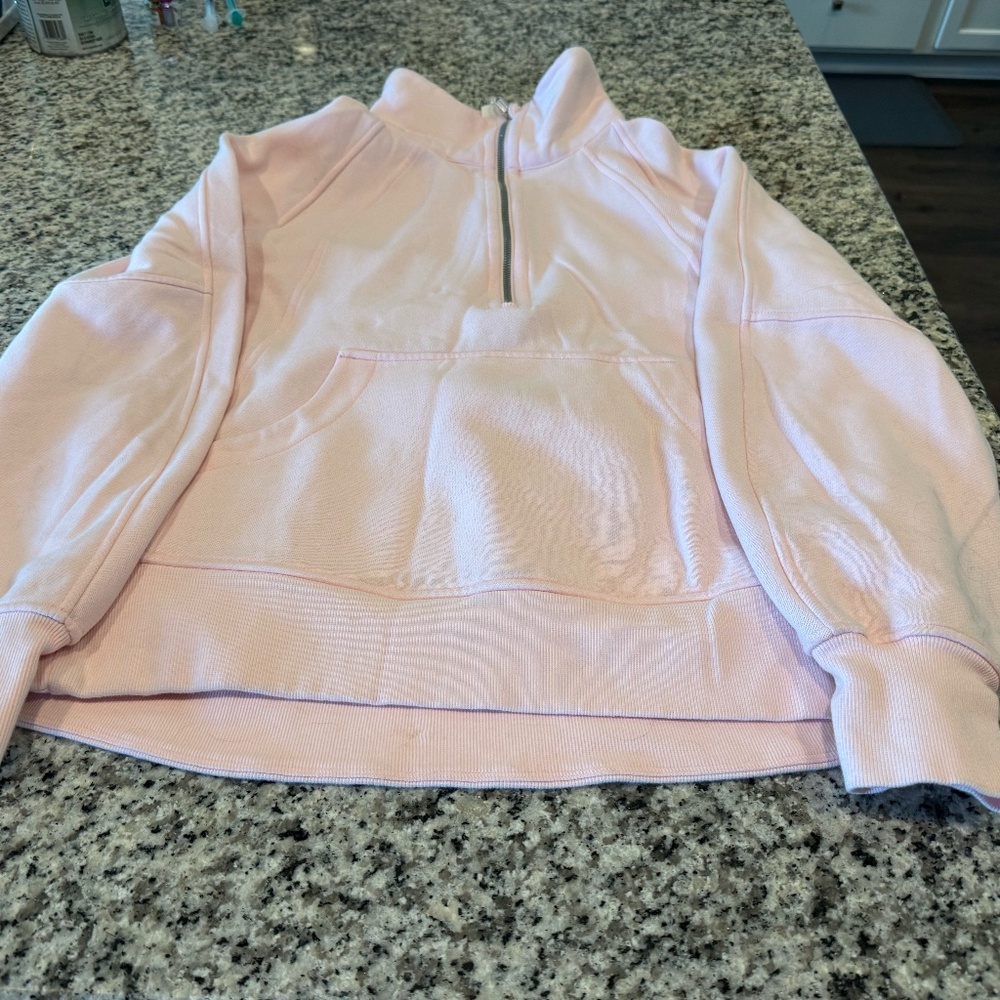 Lululemon Women's Scuba Oversized Funnel-Neck Half Zip Pink Organza - XS/S